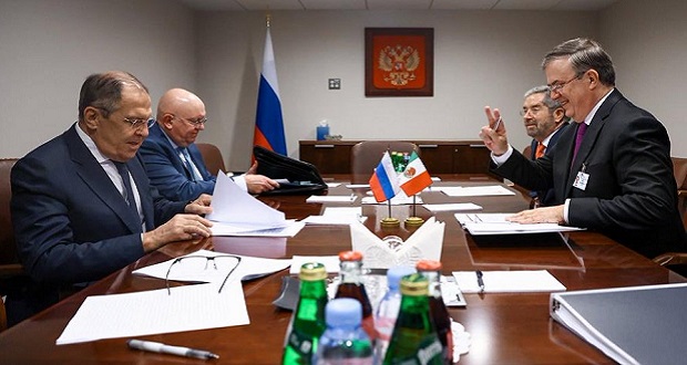 Ebrard presenta propuesta de paz a ministro de Exteriores de Rusia