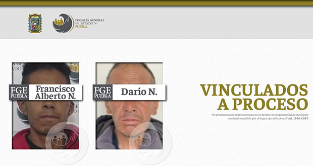 Por robo agravado son detenidos dos en Puebla; son vinculados a proceso