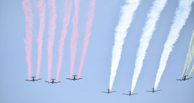 Prácticas de la parada aérea militar del desfile del 16 de septiembre