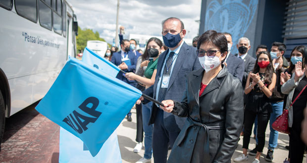 En BUAP, Cedillo pone en marcha 14 nuevas unidades del STU; suman 49