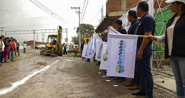 En San Andrés Cholula, inician obras de ampliación de drenaje