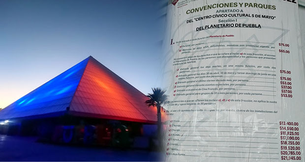 Planetario, sin ofrecer funciones al público; sólo privadas desde 13 mil pesos
