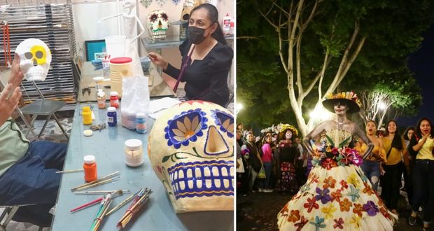 Con catrinas, mojigangas y música regresa “pasacalles” de Muertos a Puebla