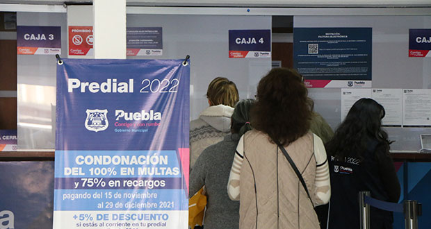 Descuento de 100% en multas y 50% en recargos en pago de predial en Puebla