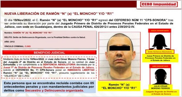 Por 5ta vez liberan a El Moncho, líder del CJNG; SSPC presentará queja