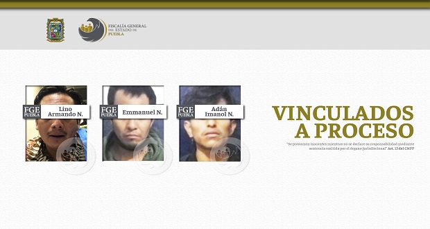 Vinculan a tres por robo agravado en Puebla y Atlixco