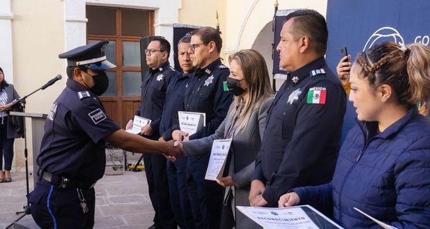 En un año, SP Cholula reduce delitos en 2.89%, Angón reconoce 36 elementos