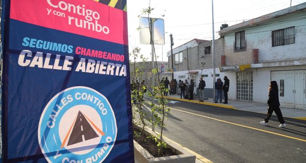 Rivera entrega rehabilitación de calle 104 A Oriente en Loma Bella. Foto: EsImagen