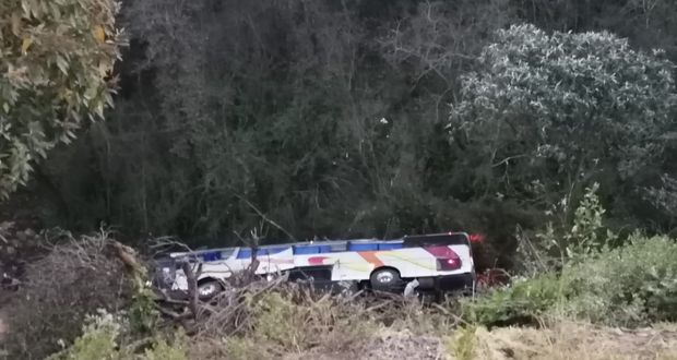 Autobús de AU sale de CAPU y en la México-Puebla cae a barranco; un muerto