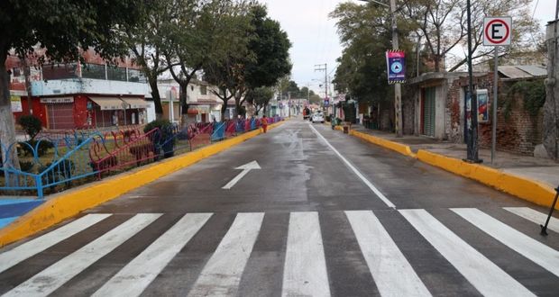 Comuna de Puebla rehabilita calle Camino Nacional; invierte 12.5 mdp
