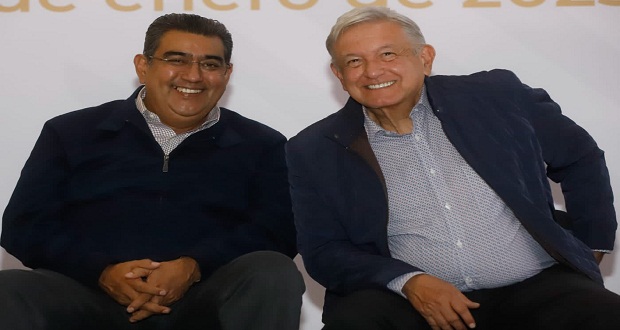 Por primera vez como gobernador, Céspedes se reúne con AMLO en Puebla