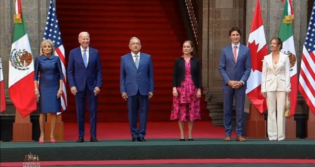 AMLO recibe a Biden y Trudeau en Palacio Nacional para Cumbre