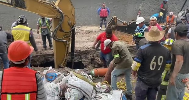 Derrumbe en obra de drenaje de CDMX deja 1 muerto y 3 atrapados