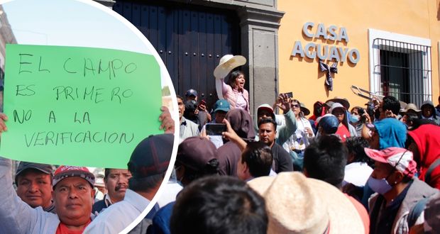 Protesta por verificación provoca enfrentamiento con policías en Casa Aguayo