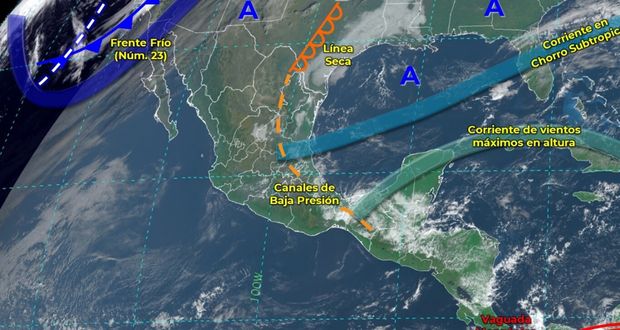 Pronostican lluvias en Puebla por frente frío 23; habrá haladas