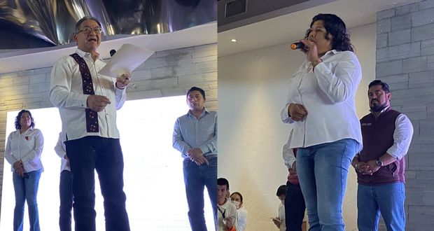 Extitular de SEP y Karina Pérez encabezan acto en apoyo a Sheinbaum en Puebla