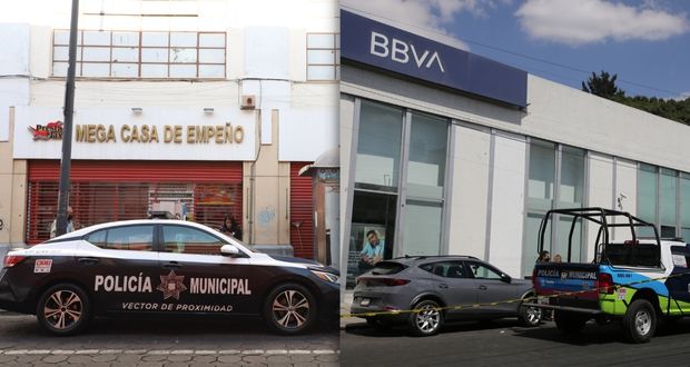 En un día, asalto a cuentahabiente y robo a casa de empeño en Puebla