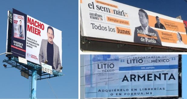 Aplicarán Ley de Contaminación Visual a espectaculares de políticos poblanos