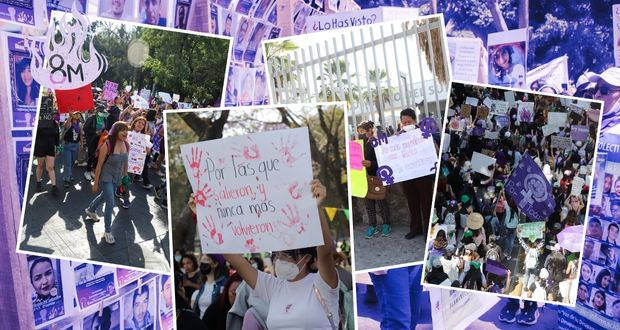 En 8M, colectivas de Puebla se movilizan contra violencia feminicida