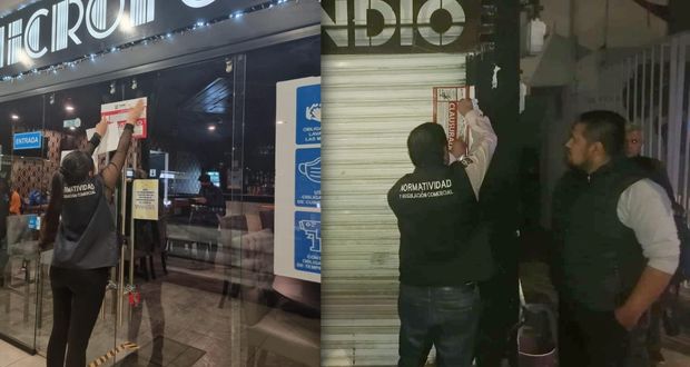 Ayuntamiento clausura 10 establecimientos y sanciona a 5 por venta de alcohol en Puebla