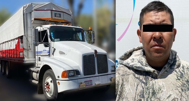 Policía Municipal de Puebla recupera un tractocamión robado; hay un detenido