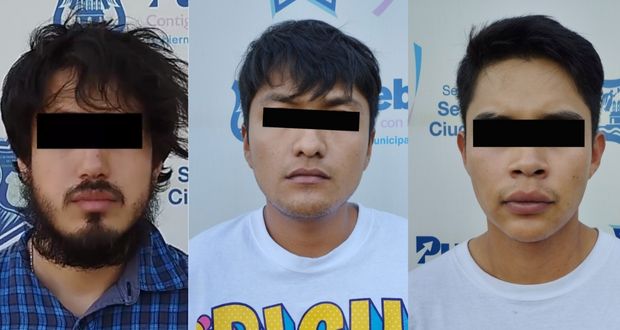Policía Municipal de Puebla detuvo a tres integrantes de "Los Choris", banda dedicada al narcomenudeo