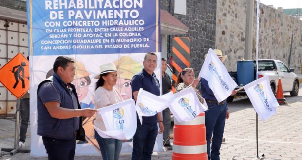 San Andrés Cholula inicia rehabilitación de calle Frontera