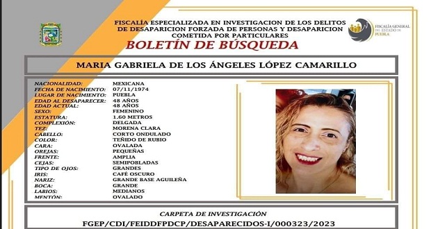 Hallan sin vida a Gabriela, desaparecida en Puebla el 8 de marzo