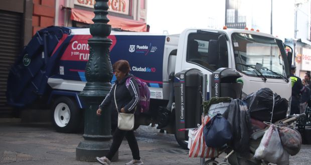 Recolección de basura en Centro de Puebla capital amplía recorrido a 7 días