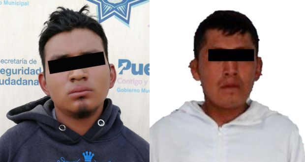 Dos asaltantes de transporte público fueron detenidos por la policía municipal de Puebla