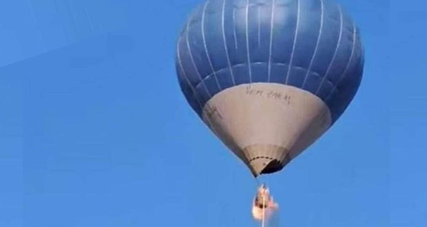 Agencia Federal de Aviación atiende incendio de globo aerostático en Teotihuacán