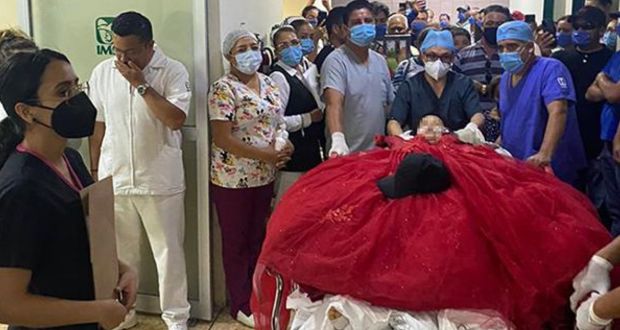 Con vestido de 15 años, IMSS despide a joven donante de órganos