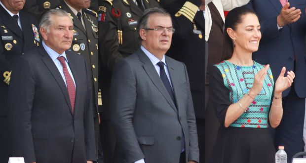 Desfile del 5 de Mayo congrega en Puebla a 3 presidenciables de Morena