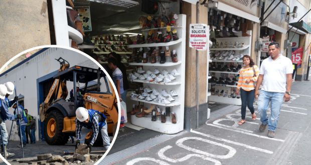Por obras en Centro de Puebla bajarán ventas hasta 50%, prevén