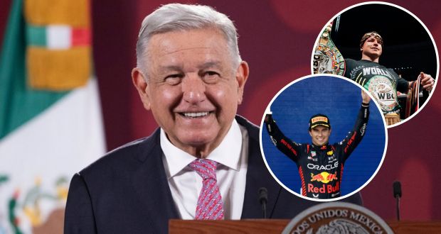 AMLO felicita a Canelo y Checo Pérez por triunfos en fin de semana