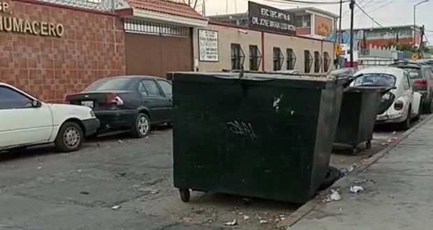 Contenedores en La Rosa son tiraderos y obstruyen vía pública; no hay separación