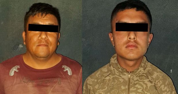 SSC, SSP y GN detienen a dos por portación de arma de fuego en Puebla 