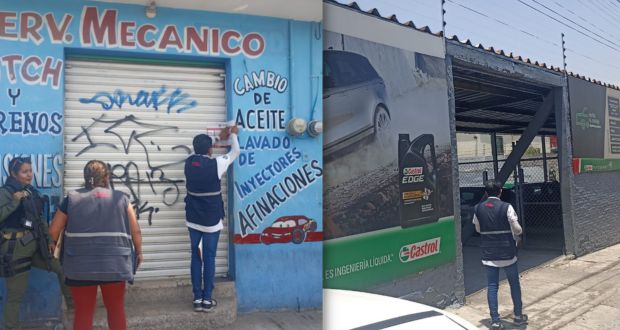 Normatividad y SSC del municipio de Puebla revisan comercios de servicio automotriz