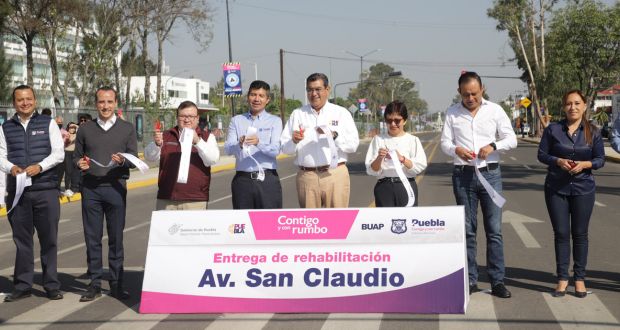 Gobierno y Comuna entregan rehabilitación a avenida San Claudio; costó 35.5 mdp