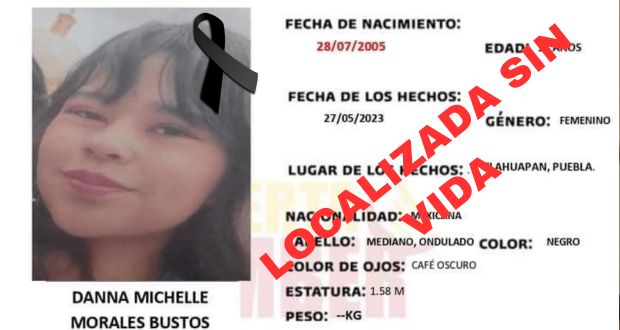 Hallan sin vida a Danna Michelle, de 17 años, en Santa Rita Tlahuapan