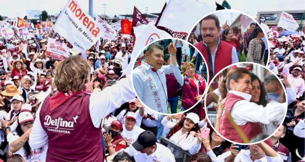 Armenta, Mier y Olivia cierran filas en campaña de Delfina Gómez en Edomex