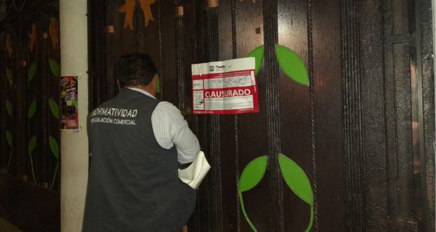 Ayuntamiento clausura 10 restaurantes y bares en Puebla