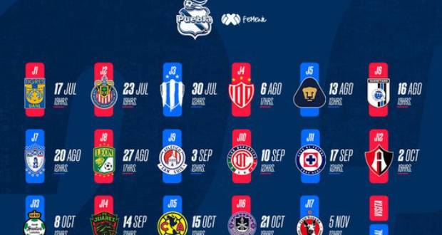 Listo el calendario del Club Puebla Femenil para el Apertura 2023.