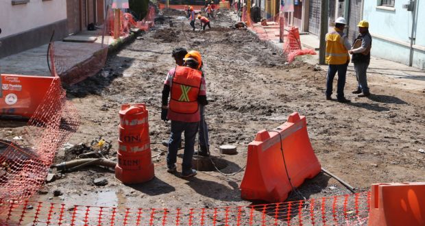 Centro de Puebla: avanzan obras de la 10-16 Poniente-Oriente