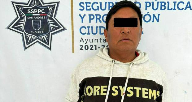 Detienen a sujeto en San Andrés Cholula, portaba ilegalmente arma.