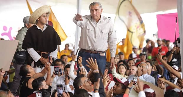 En Puebla, Adán Augusto pide apoyar continuidad de la 4T en 2024