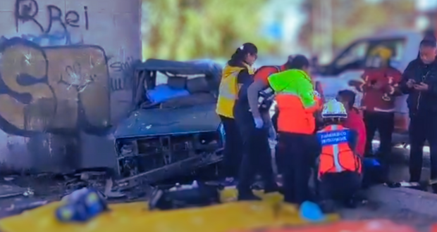 Accidente en la México-Puebla, deja dos heridos y un fallecido