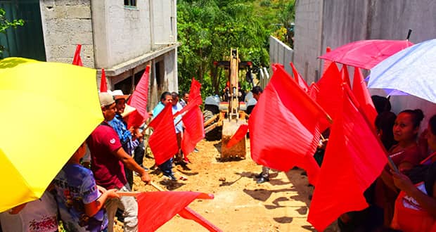Antorcha inicia pavimentación de calle en San Miguel del Progreso; mil beneficiados