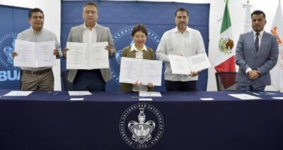 BUAP firma convenio con Sindicatos del SNTE y SNTSS.