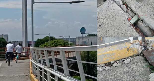 Ciclovía del Hermanos Serdán, con deterioro y asaltos; piden atenderla 